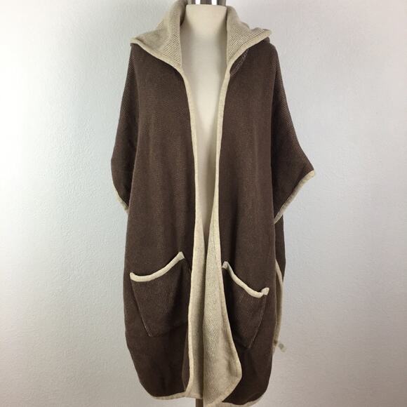 Soft Surroundings Brown Hooded Cape - Picture 2 of 8